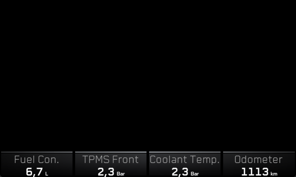 Bottom bar layer in isolation, the status and function rail across the base of the cluster